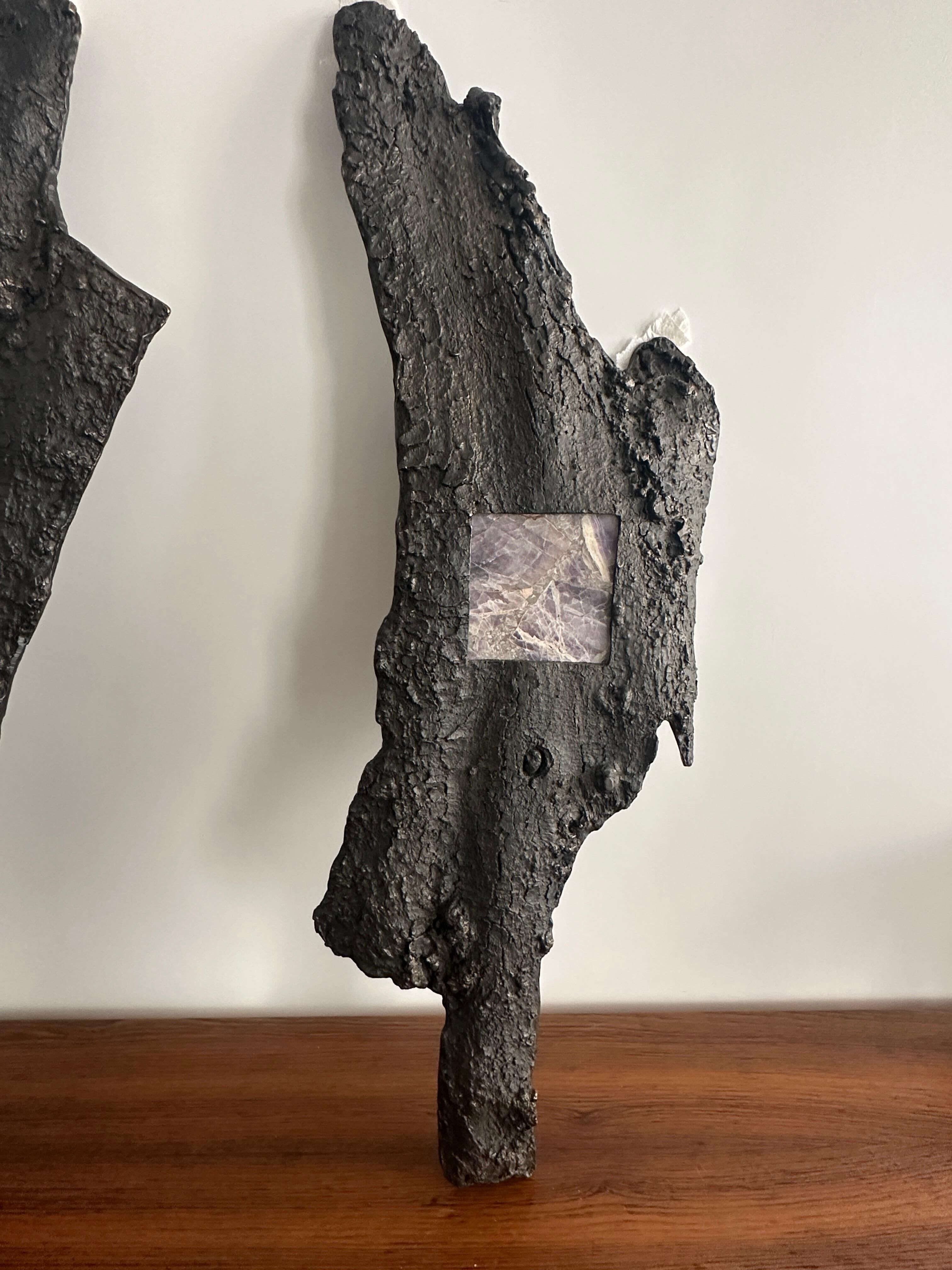 Wall Light Cast Bronze and Amethyst, France, 1970