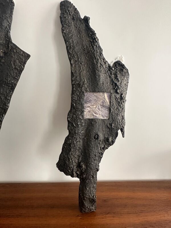 Wall Light Cast  Bronze et améthyste, France, 1970