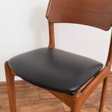 Mid-century danish teak & leather dining chairs by Erik Buch, 1960