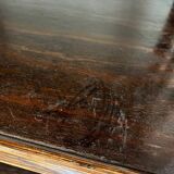 Brown rattan console shelf