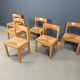 Vintage oak and wicker dining chairs, 1960s