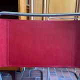 2 tubular chairs in red leatherette, Italy, Design, 1970