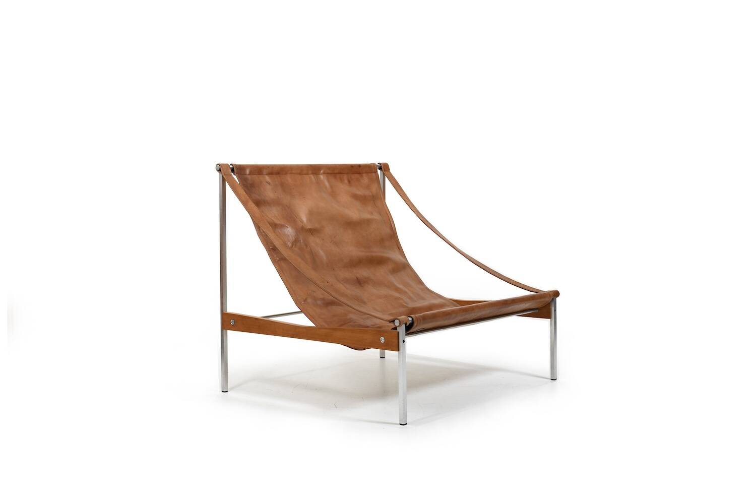 Grand Leather Lounge Chair 'Bequem' by Stig Poulsson c.1970