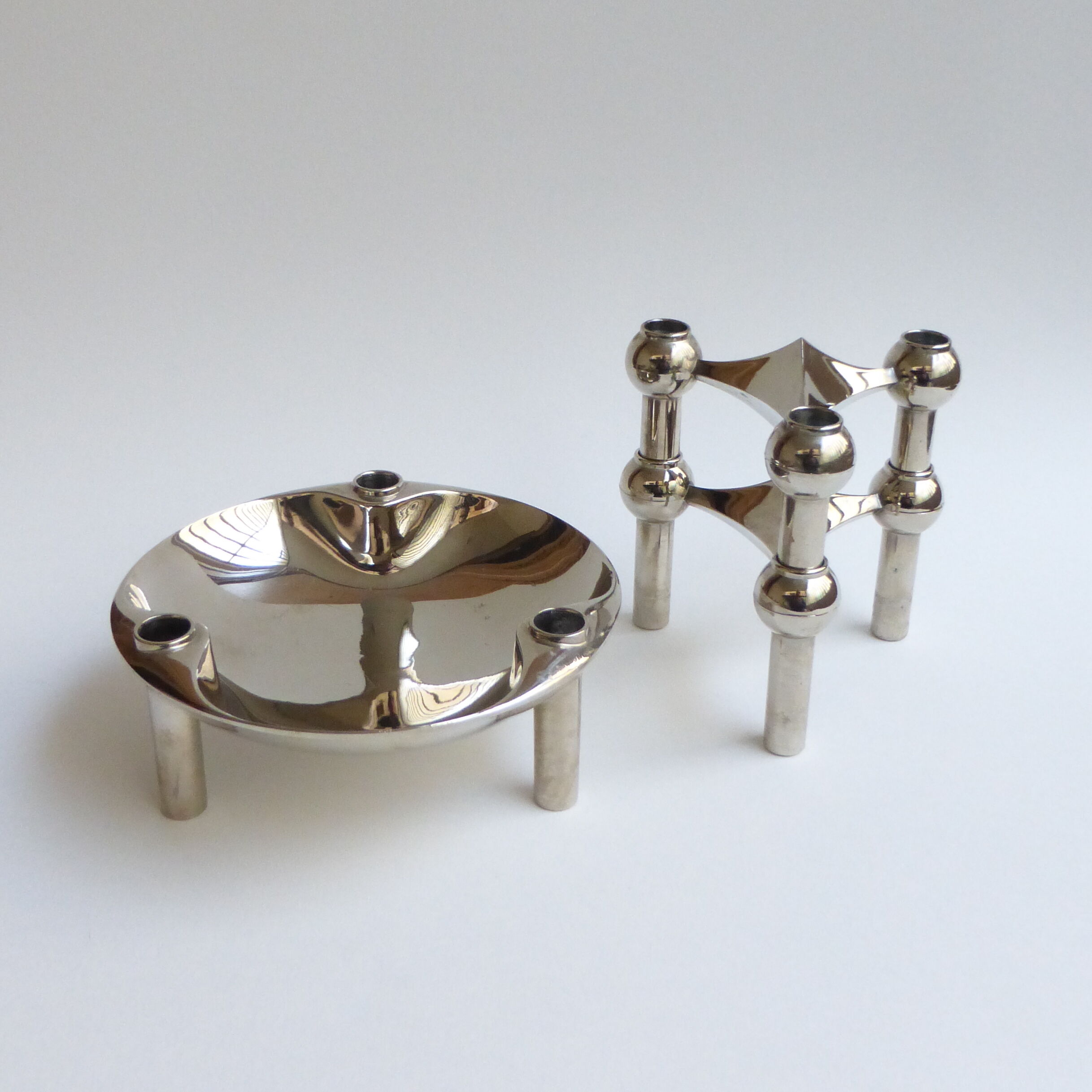 Set of 2 S22 candlesticks and a 1970's S44 Nagel cup