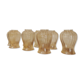 Set of 7 amber glass globes