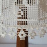 Vintage lace marquetry bedside lamp