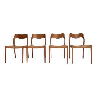 Set of 4 chairs by Niels Otto Moller, 1950s