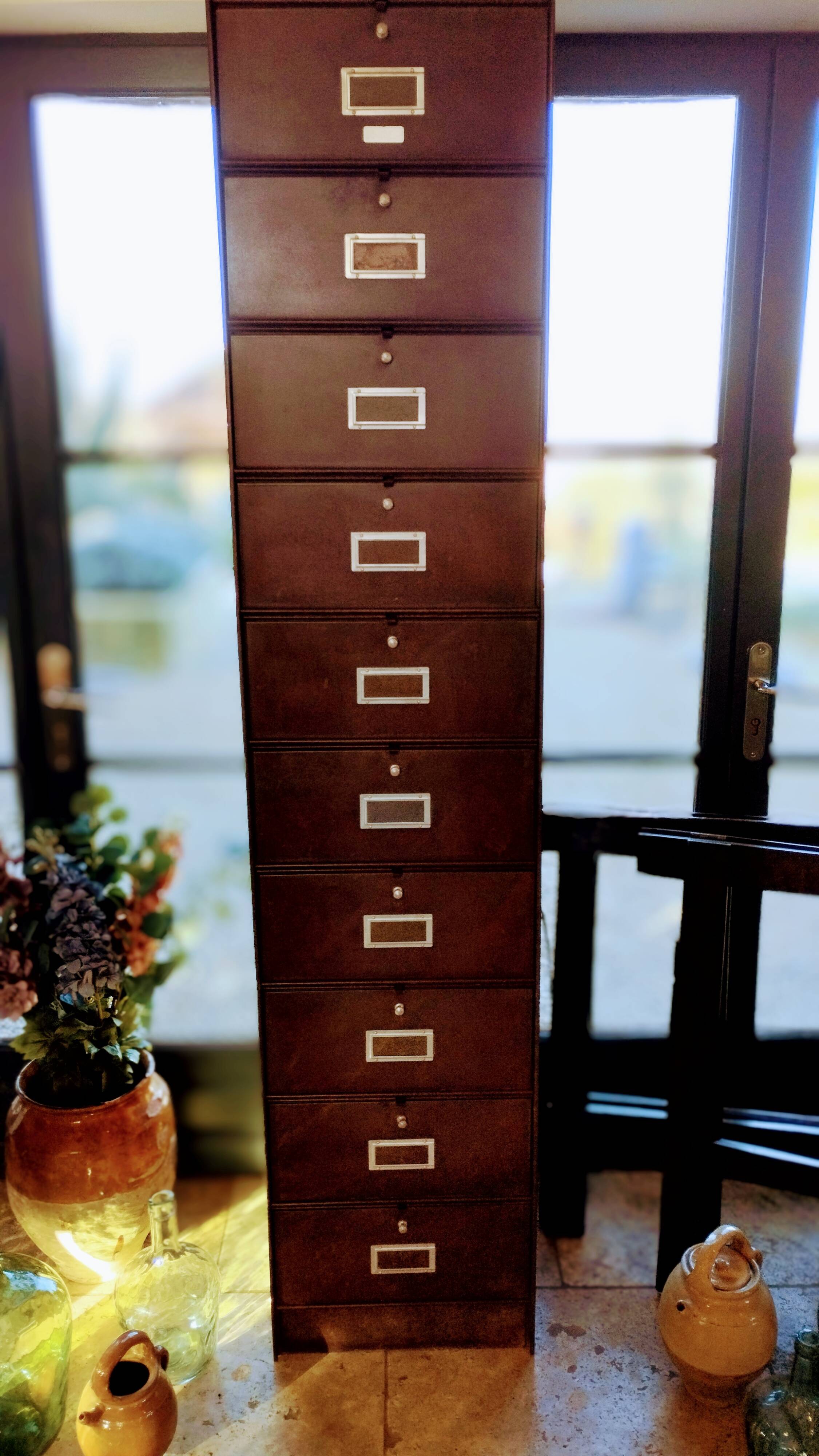 A vintage Roneo industrial flapper from the 1950s with a rusty patina