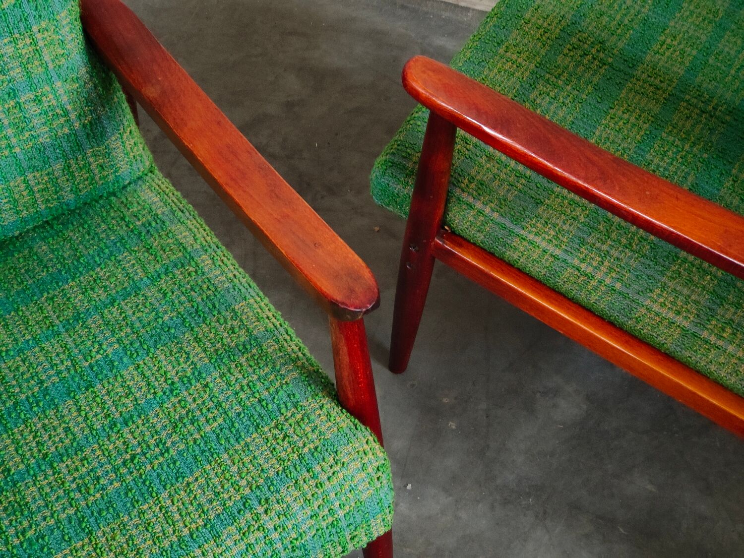 Pair of green armchairs by Jiri Jiroutek for Interier Praha 1960