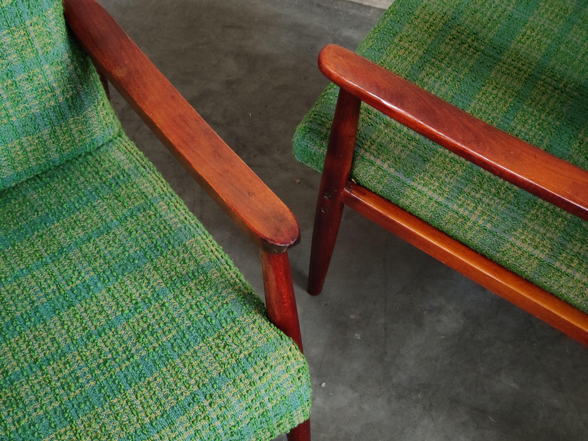 Pair of green armchairs by Jiri Jiroutek for Interier Praha 1960