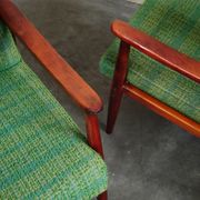 Pair of green armchairs by Jiri Jiroutek for Interier Praha 1960