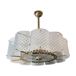 Lustre laiton cristal et verre