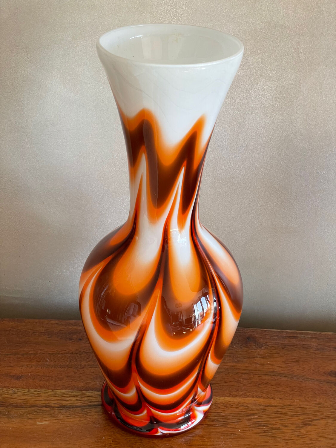 Colored glass vase