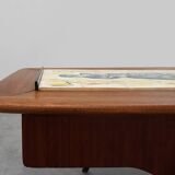 Coffee Table model 210, teak wood and ceramic,by Alfred Hendrickx, Belform