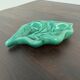 Plat feuille céramique verte
