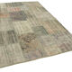 Handmade anatolian overdyed 175 cm x 242 cm grey patchwork carpet
