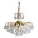 Large mid-century brass & crystal glass ceiling lamp from christoph palme
