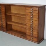Vintage Dutch Oak Apothecary Sideboard / Filing Cabinet, 1950s