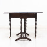 Edwardian oak sutherland drop leaf occasional table