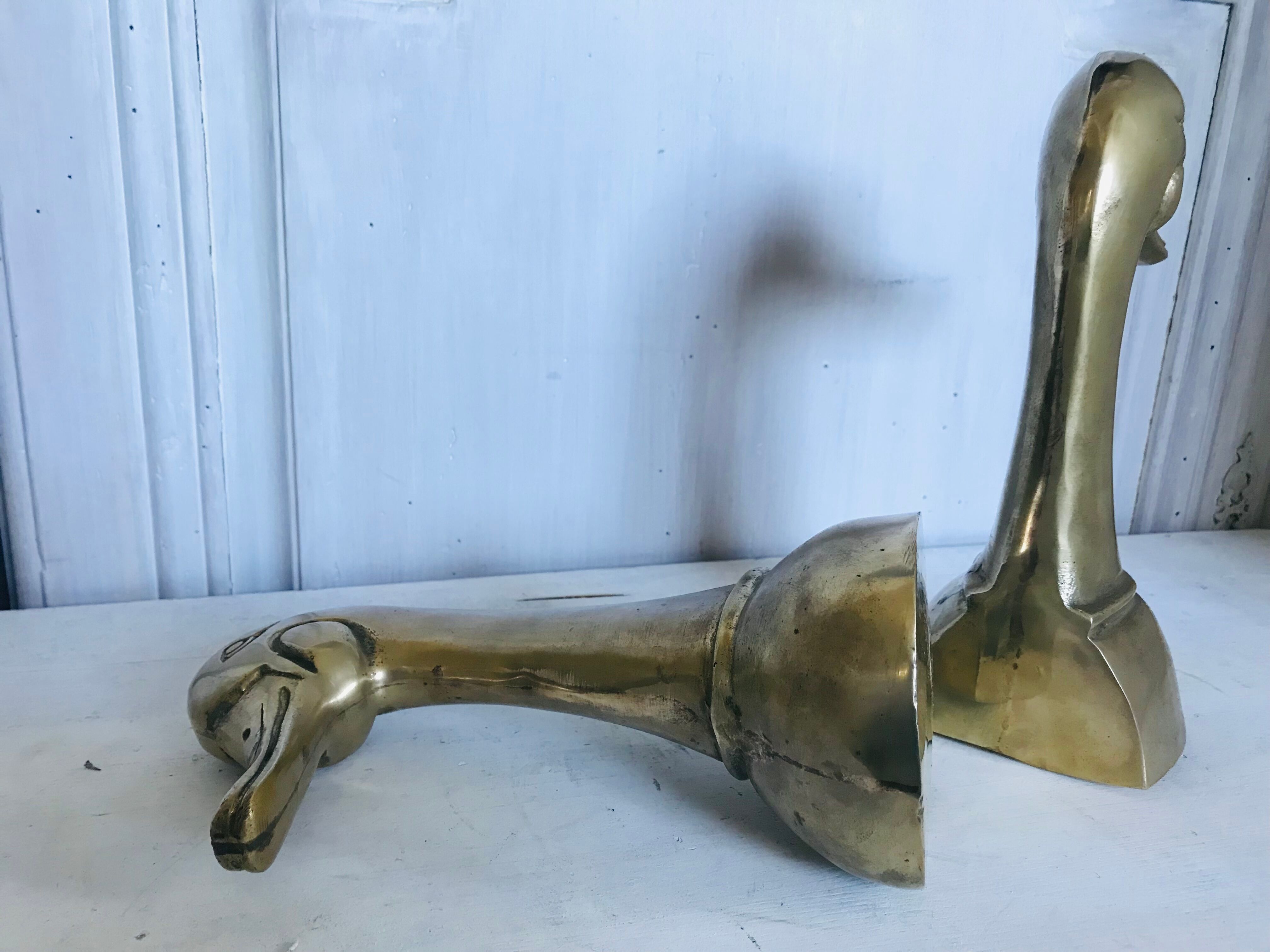 Pair of brass book ends 21cm