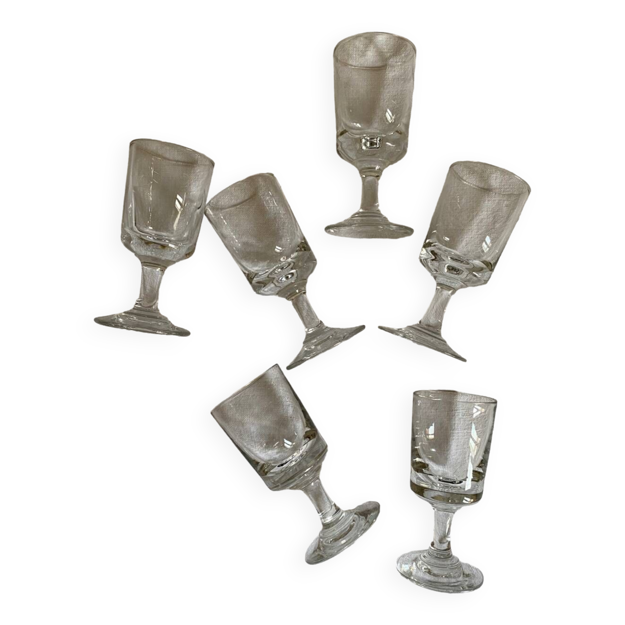 Set of 6 glass digestive glasses