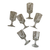 Ensemble de 6 verres à digestif en verre
