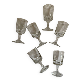 Set of 6 glass digestive glasses