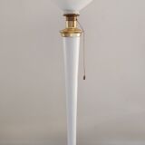 Art deco lamp lita 1960 white and brass