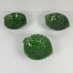 Set of 3 green leaf artichoke barbotine bowls vintage 70s