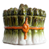 Vintage asparagus tableware sauce container, Italian majolica