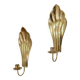 Pair of Art Deco Wall Candle Holders in Brass Holmström, Arvika, Sweden, 1950s