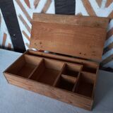Old compartmentalized wooden box crate