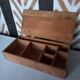 Old compartmentalized wooden box crate