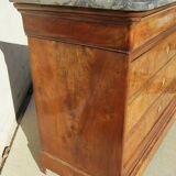 Louis Philippe chest of drawers in Elm and magnifying glass to Elm