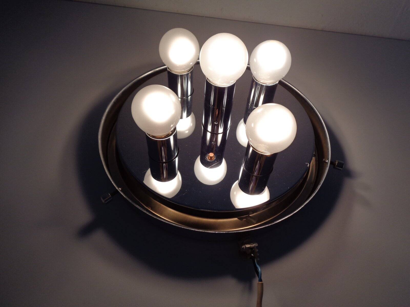 Large glass ceiling light from Limburg, 1960s