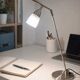 Vintage 1970s metal and frosted glass articulated lamp.