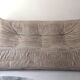 TOGO 3-seater sofa in beige velvet, Ligne Roset edition 1970