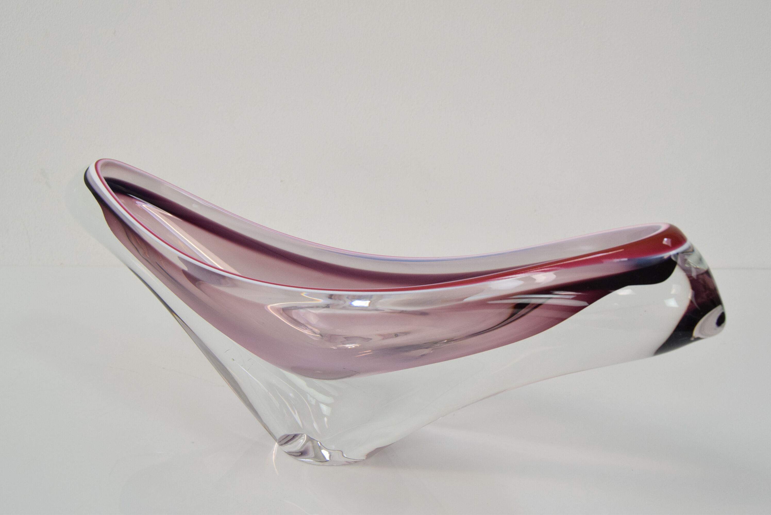 Mid-century Glass Bowl,designed Josef Hospodka for Chribska,1960's.