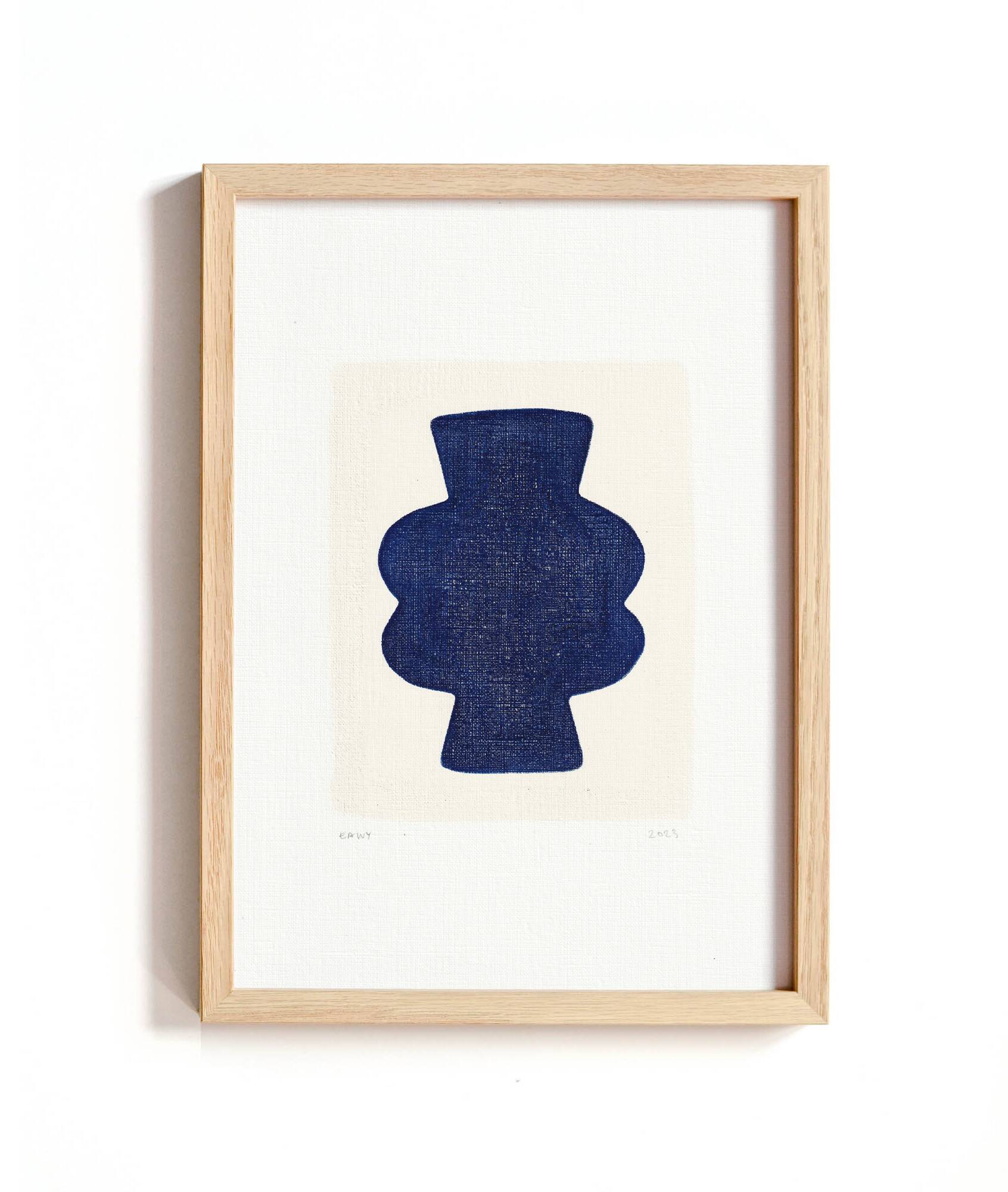 collection of 5 abstract paintings on paper signed Eawy