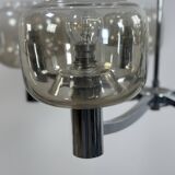 Vintage 70's chrome metal chandelier by Gaetano Sciolari