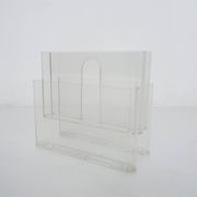 Transparent Giotto Stoppino for Kartell magazine stand, Italy 1960's