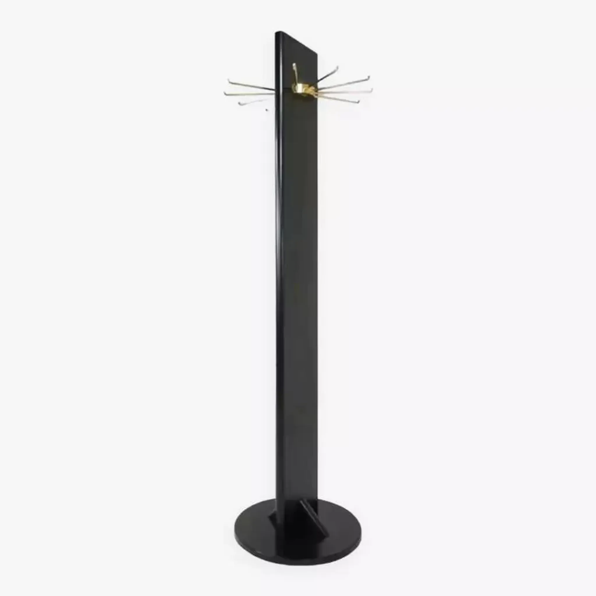 Portemanteau pivotant en bois laqué noir et laiton