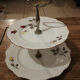 Servant display for cakes or porcelain cheeses Vintage red and yellow roses