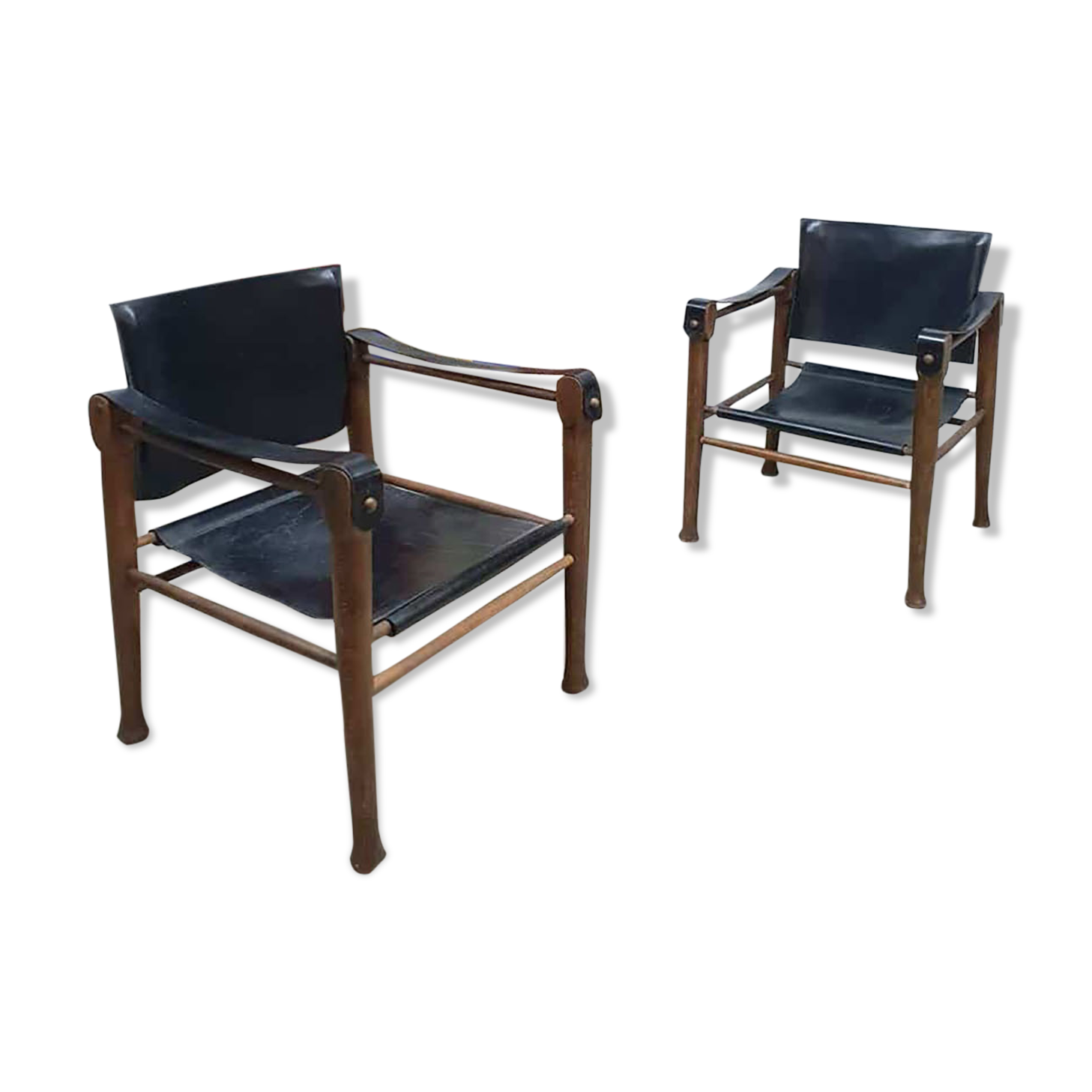 Set of 2 safari armchairs