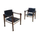 Set of 2 safari armchairs