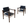Lot de 2 fauteuils Safari en cuir