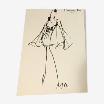 Christian Dior illustration of the 90s with fashion catalogue