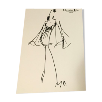 Christian Dior illustration of the 90s with fashion catalogue