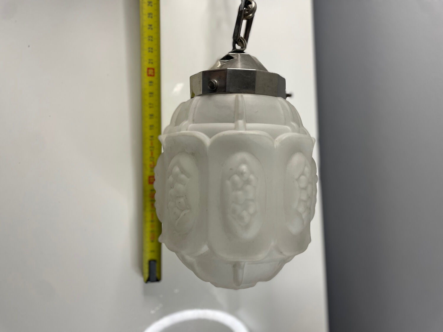 Art Deco frosted glass pendant light