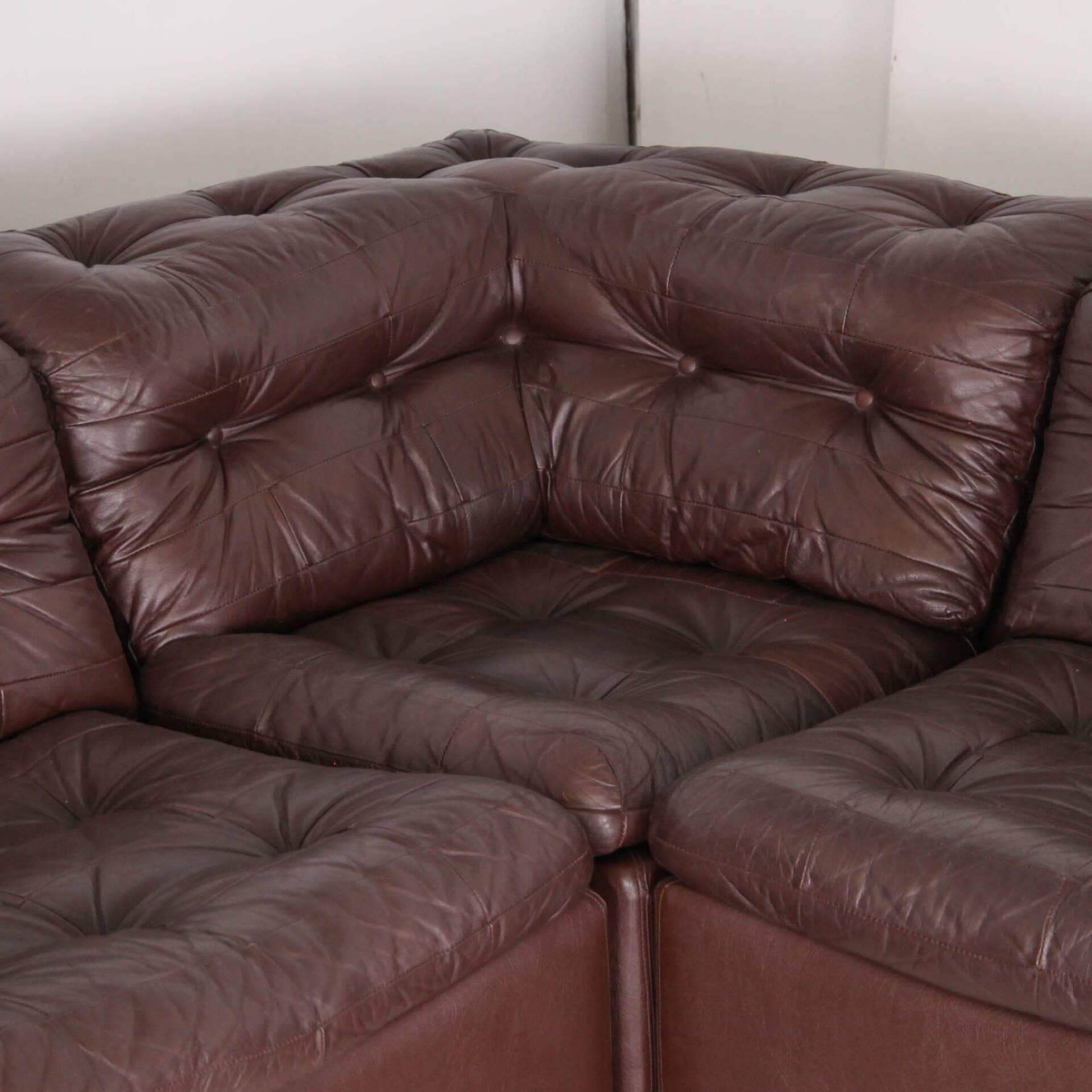 Modular leather sofa
